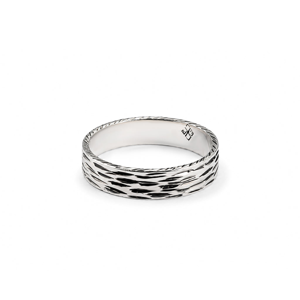 Handmade Oxidized Engraved Couple Rings