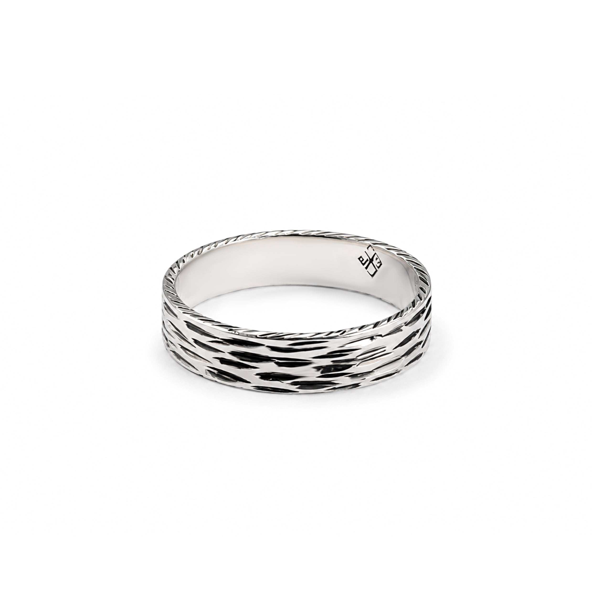 Handmade Oxidized Engraved Couple Rings