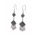 Grey Pearl Charm Earrings