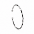 Twisted Oxidized Silver Open Bangle