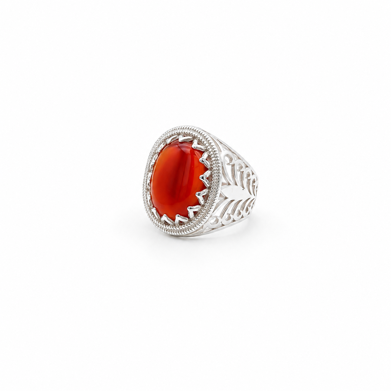 Silver 925 agate stone ring