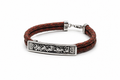Double Leather quote bracelet