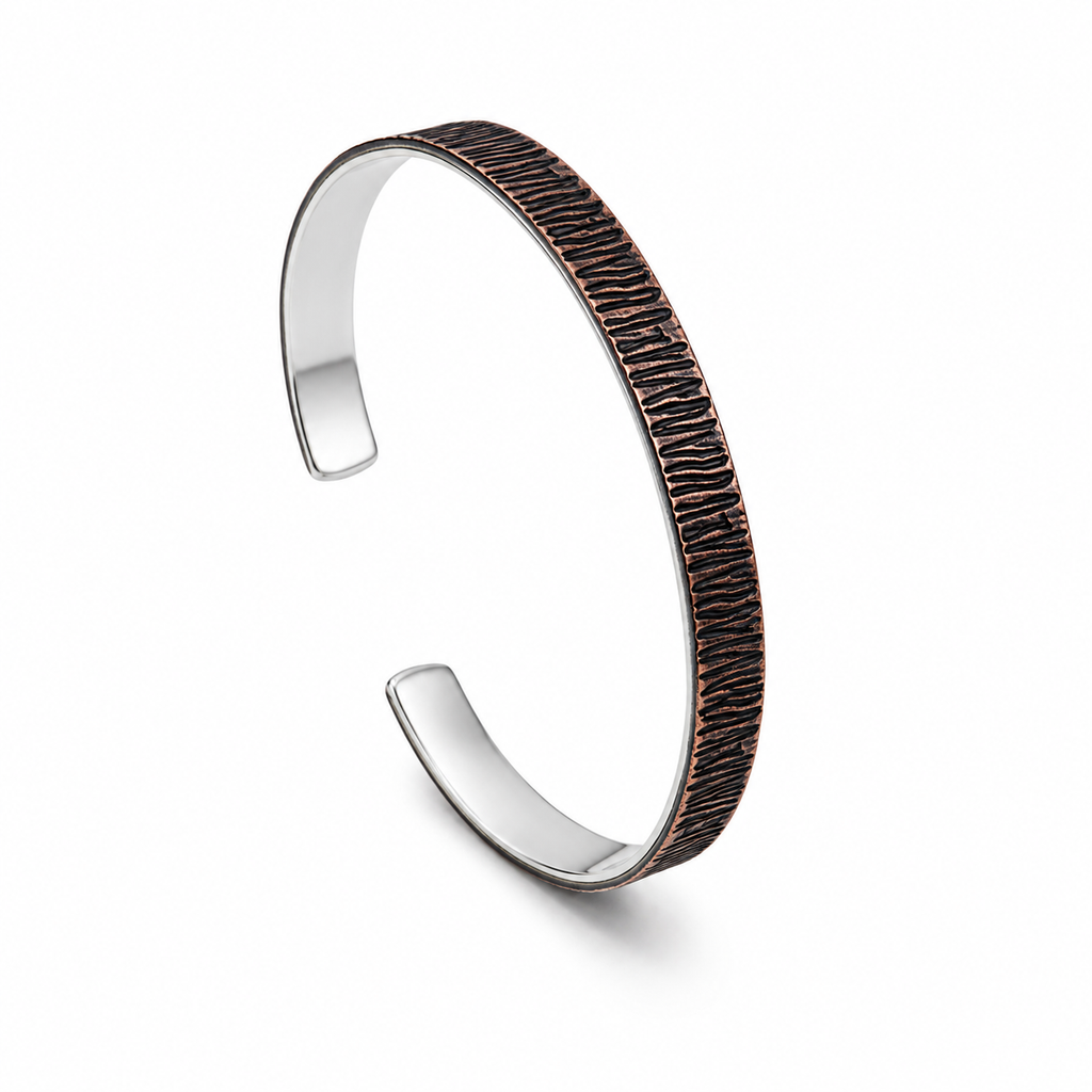 Engraved oxidized bracelet