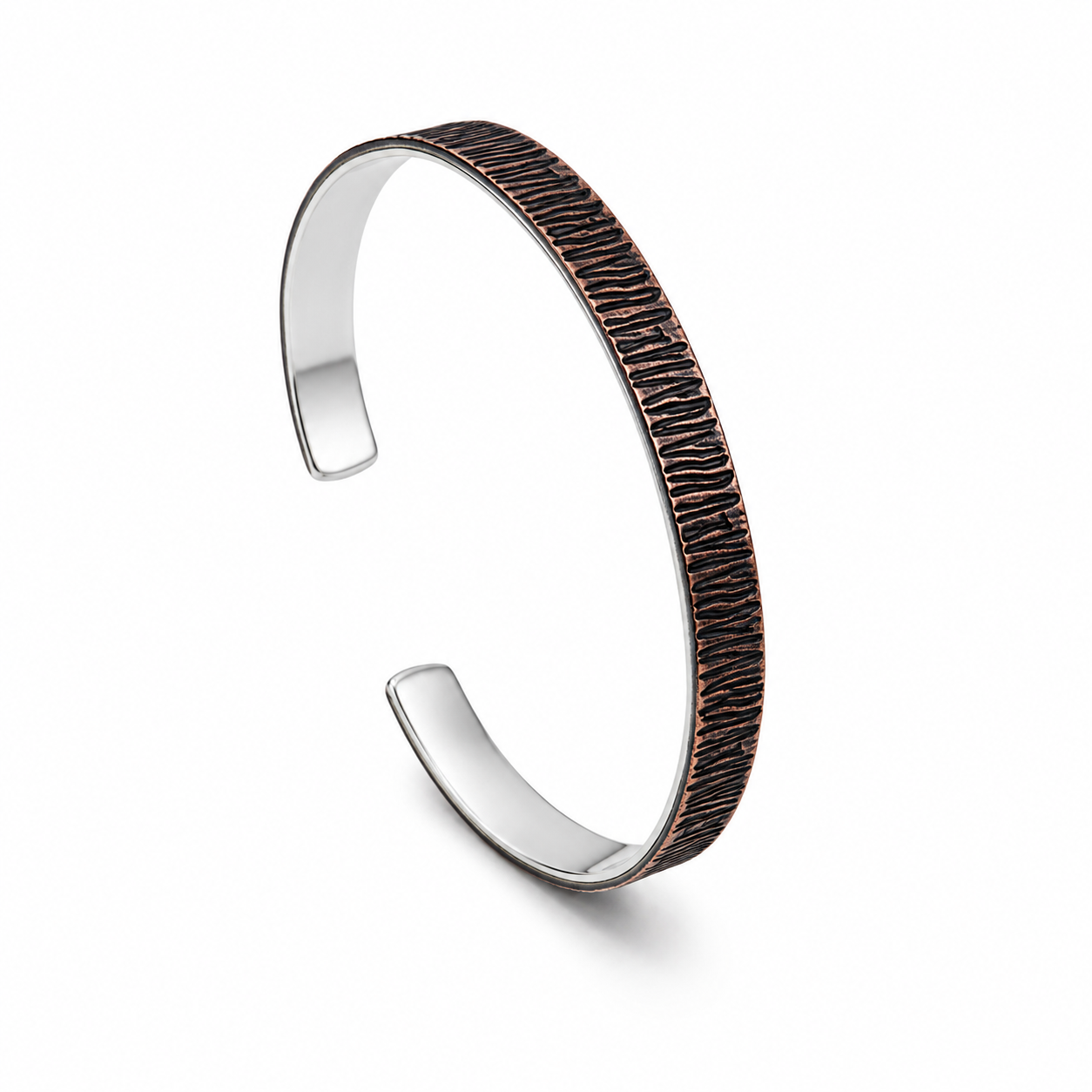 Engraved oxidized bracelet