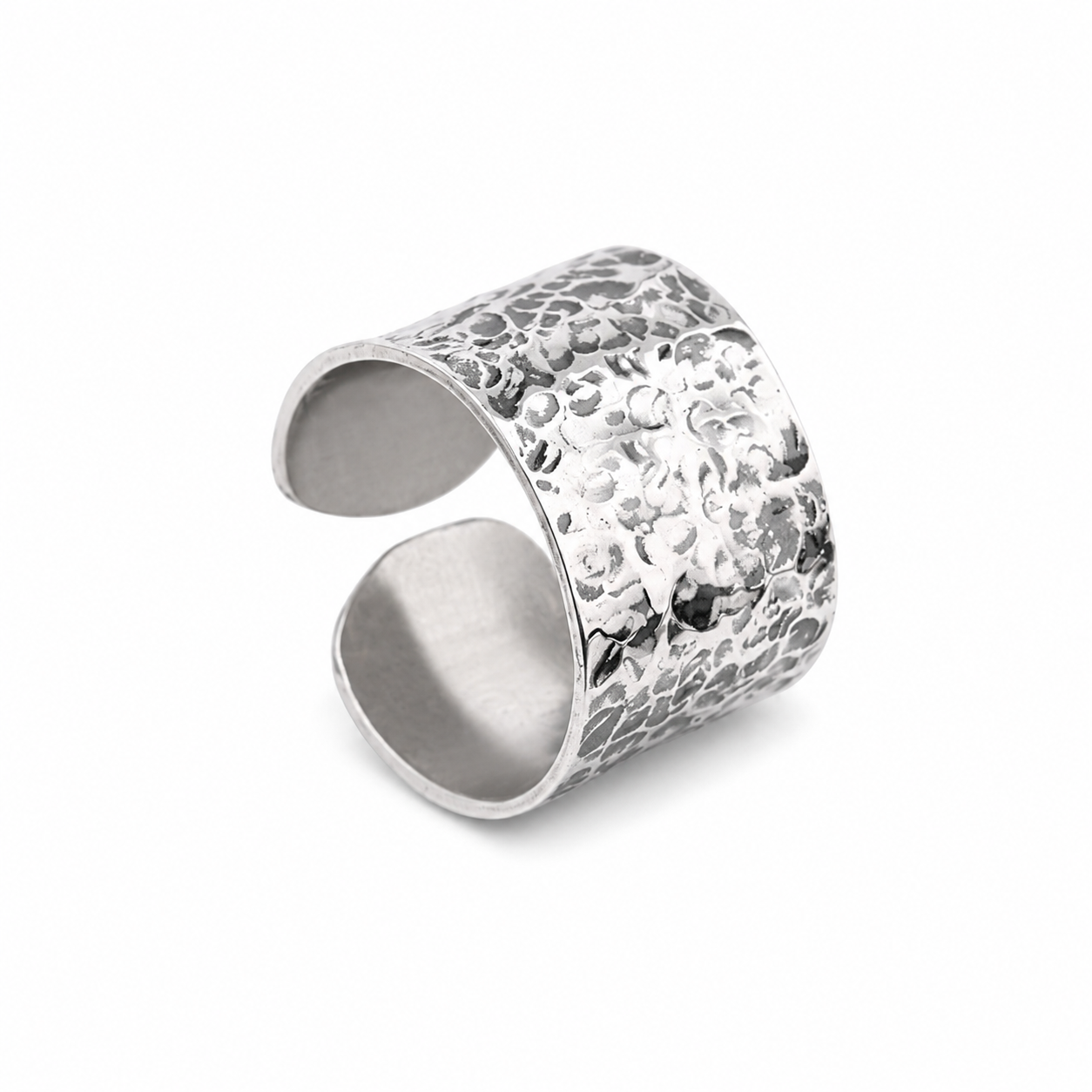 Hand-Hammered Oxidized Silver Ring