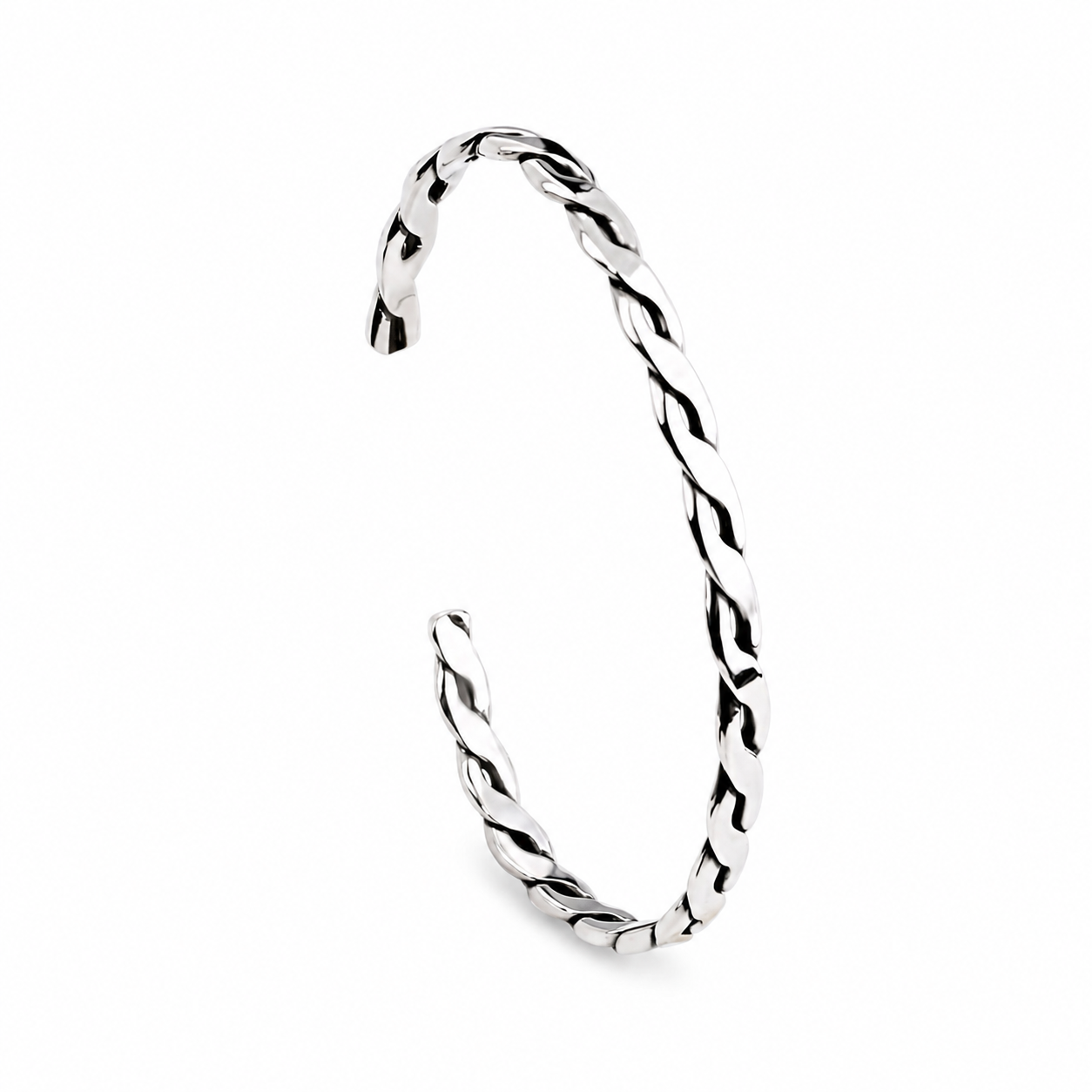 Braided Oxidized Silver Bangle