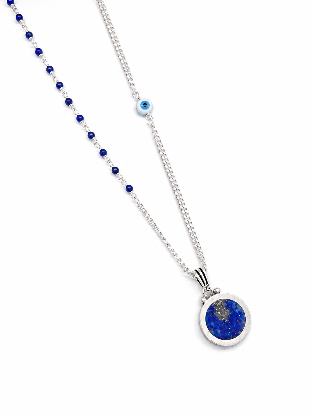 Necklace lapis lazuli stone chain