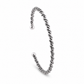 Oxidized Round Silver Bangle