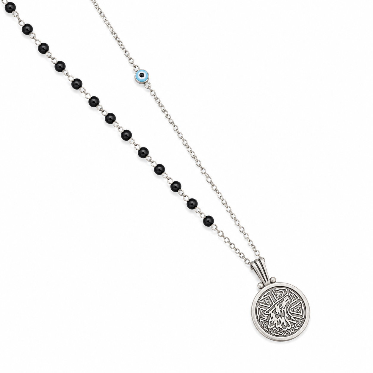 Wolf shape & Onyx Stone Necklace