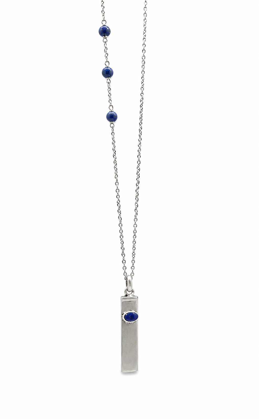 Necklace lapis lazuli stone chain