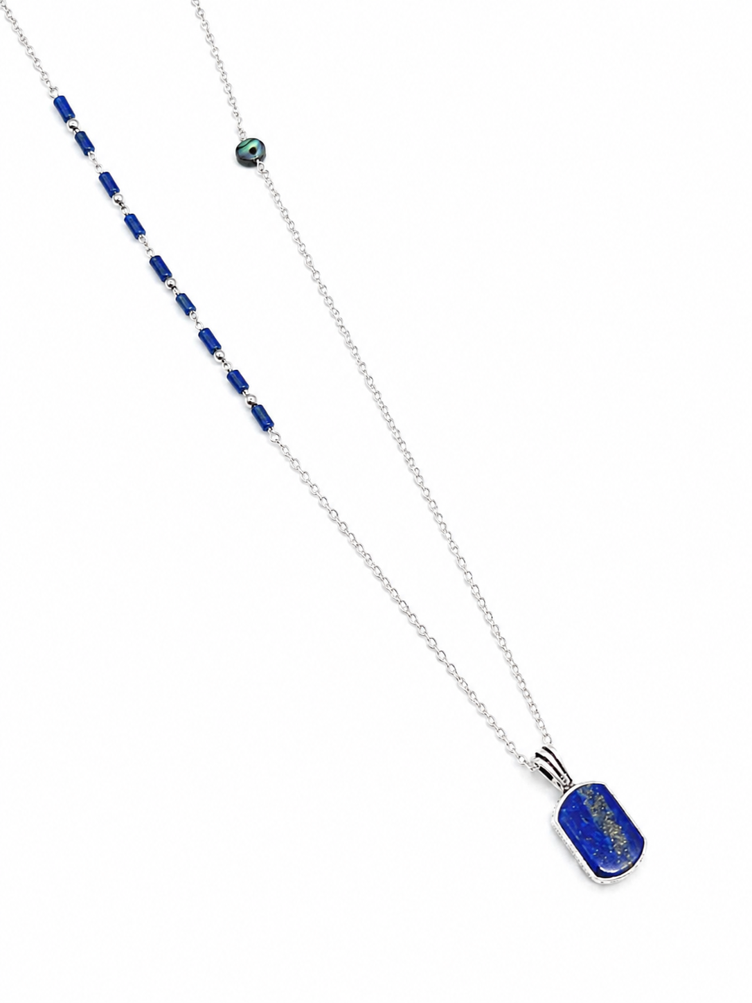 Necklace lapis lazuli stone chain