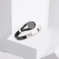 Half Silver Half Leather Bracelet فالله خير حافظًا وهو أرحم الراحمين