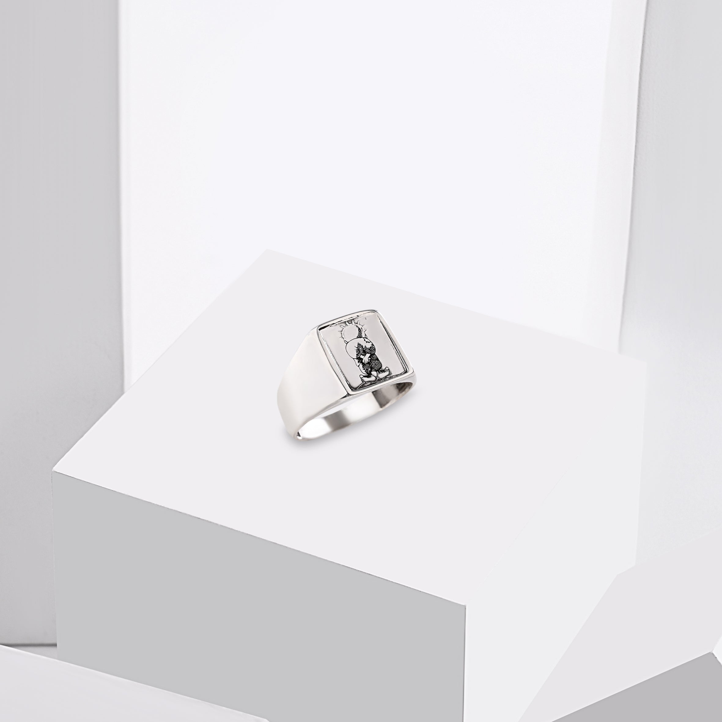 Victory Sign Silver Ring