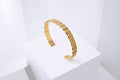 Gold Bamboo Bangle Cuff Bracelet