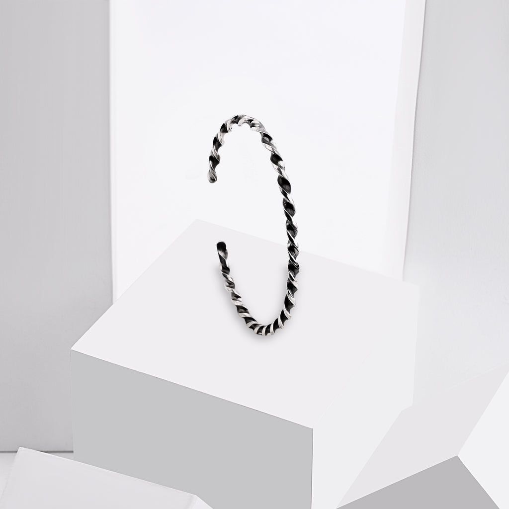 Classic Oxidized Silver Bangle