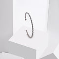 Oxidized Round Silver Bangle