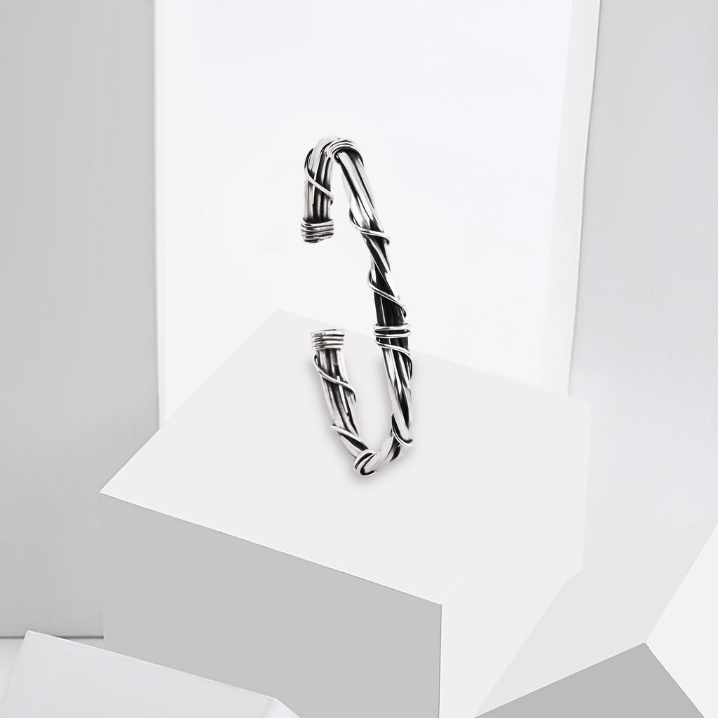 Unique Handmade Oxidized Silver Bangle