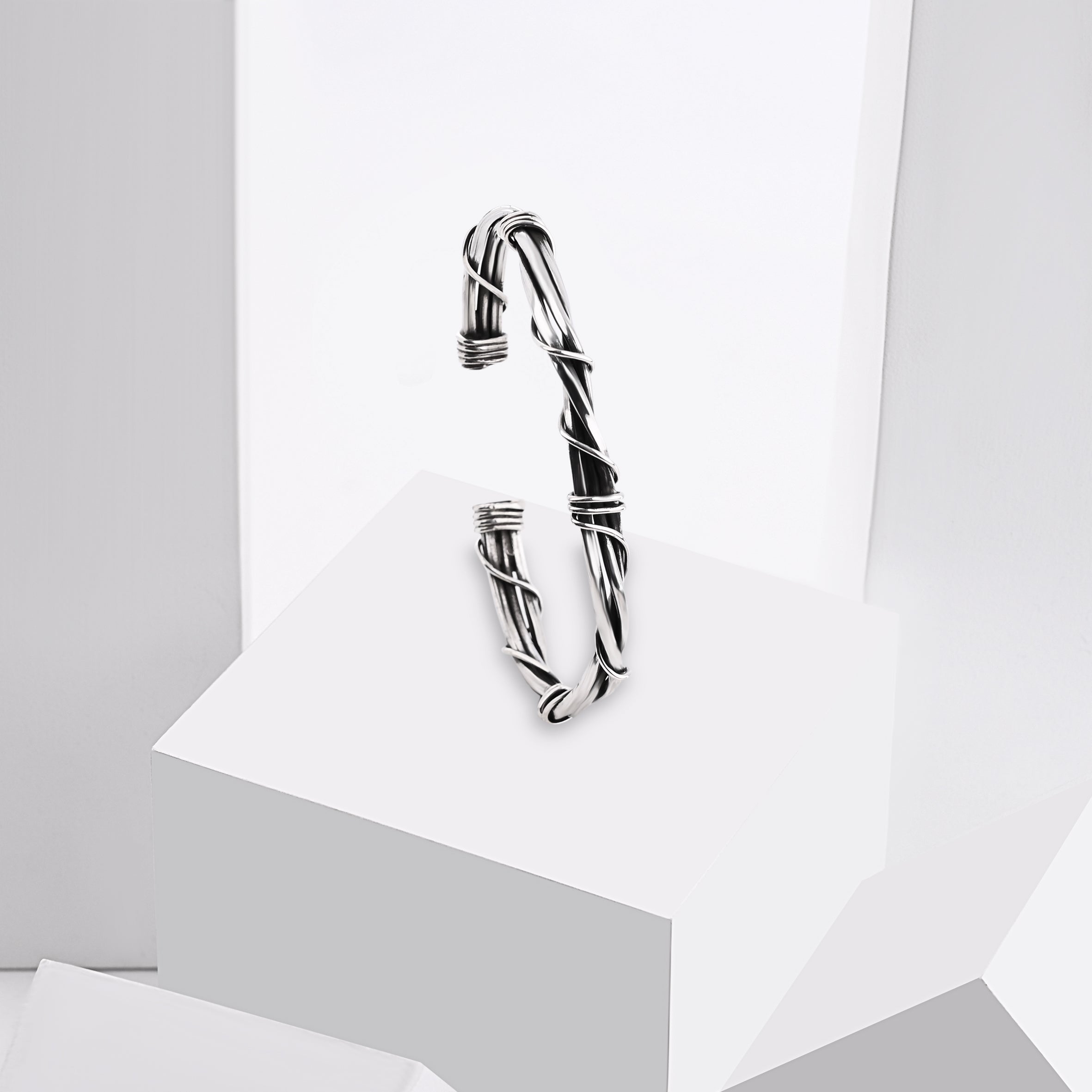 Unique Handmade Oxidized Silver Bangle
