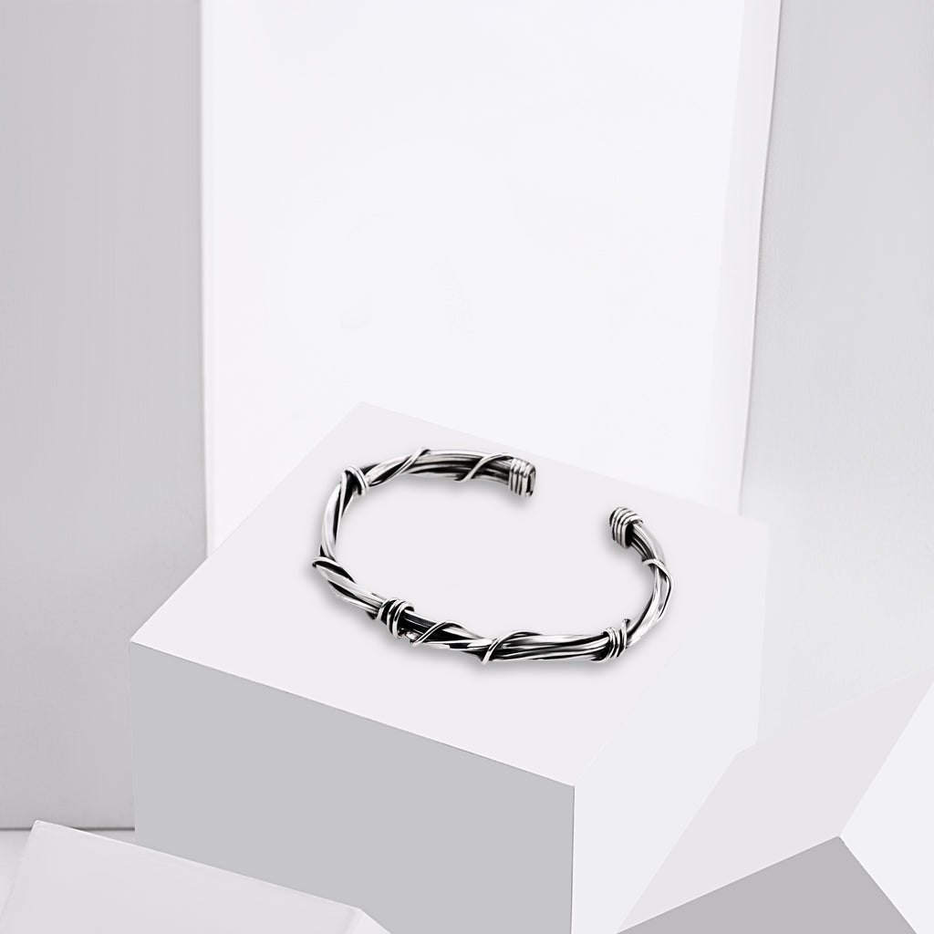 Unique Handmade Oxidized Silver Bangle