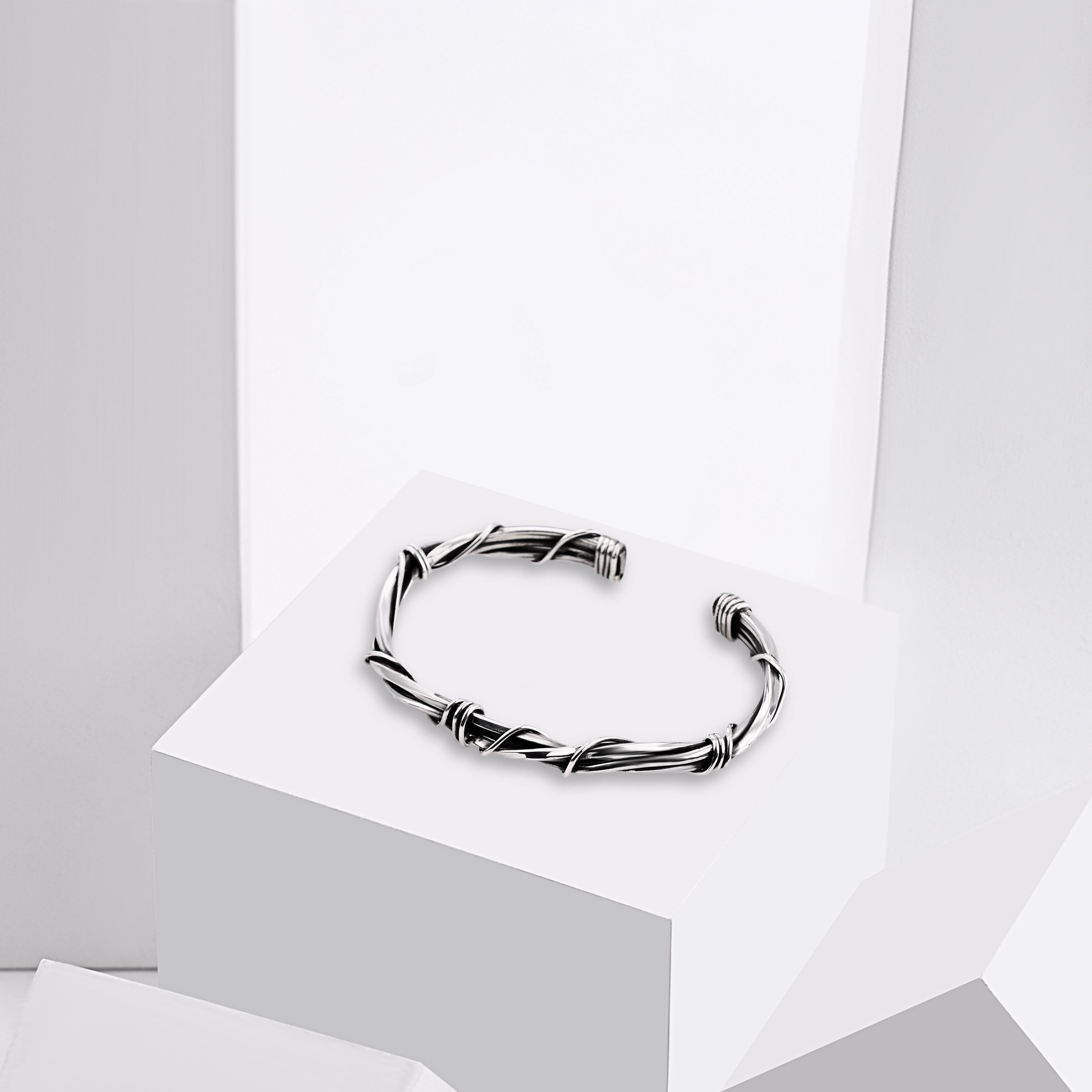 Unique Handmade Oxidized Silver Bangle