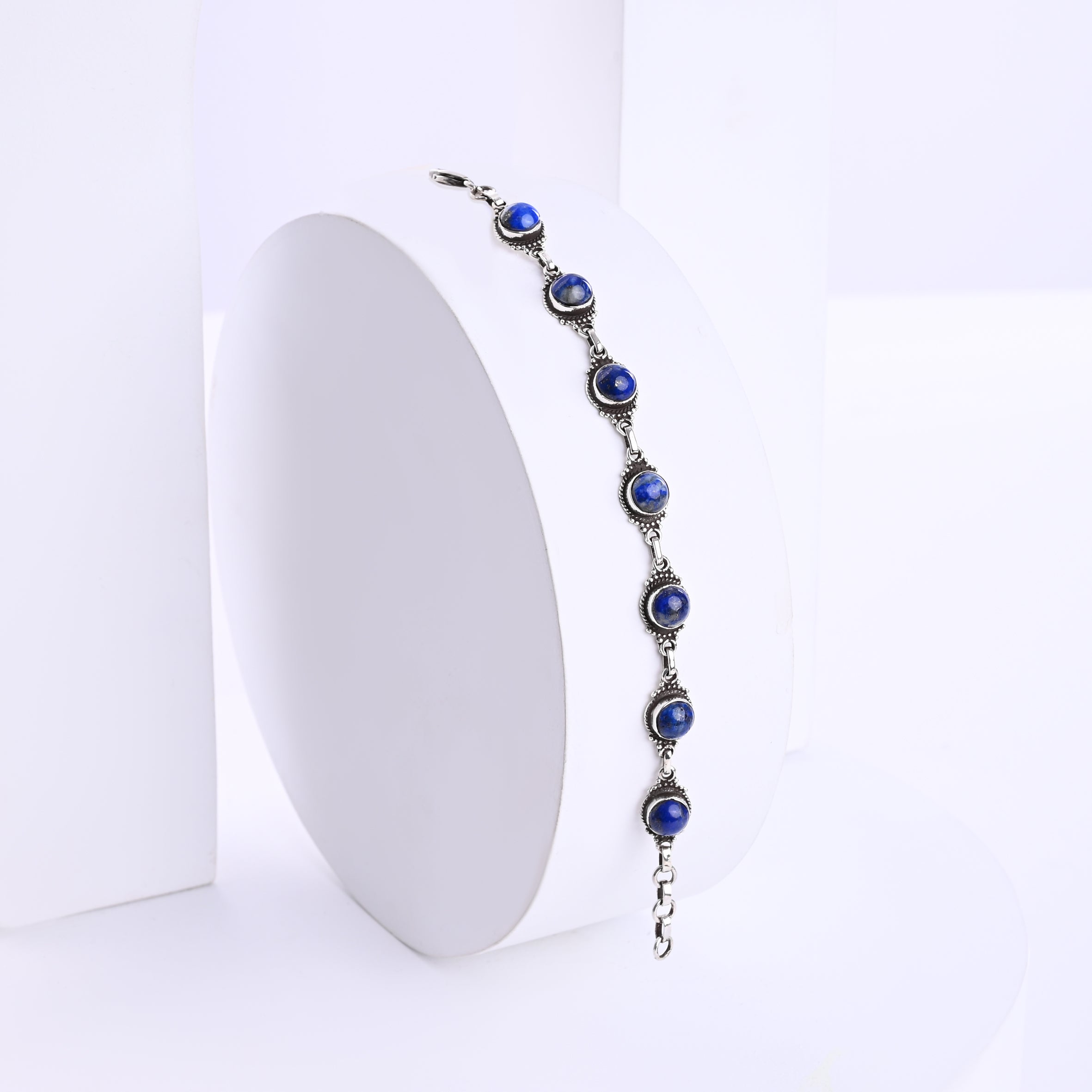 Oxidized Lapis Lazuli Bracelet