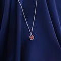 Red Rose Silver Necklace