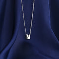 Initial Letter Silver Necklace – M