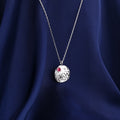 Hammered Circle Red Stone Necklace