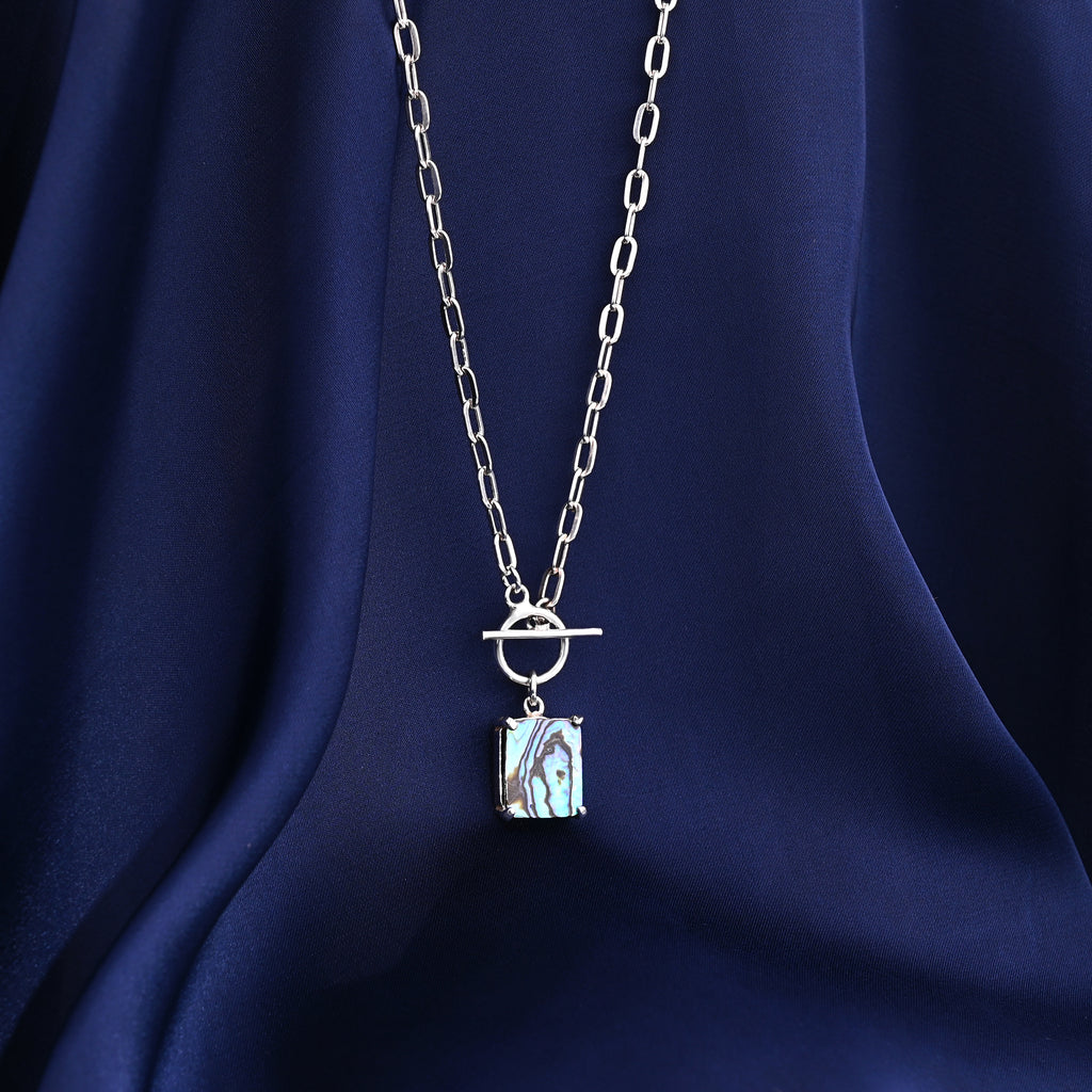 Unique Mother of Pearl Silver Necklace