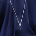 Green Stone Silver Necklace
