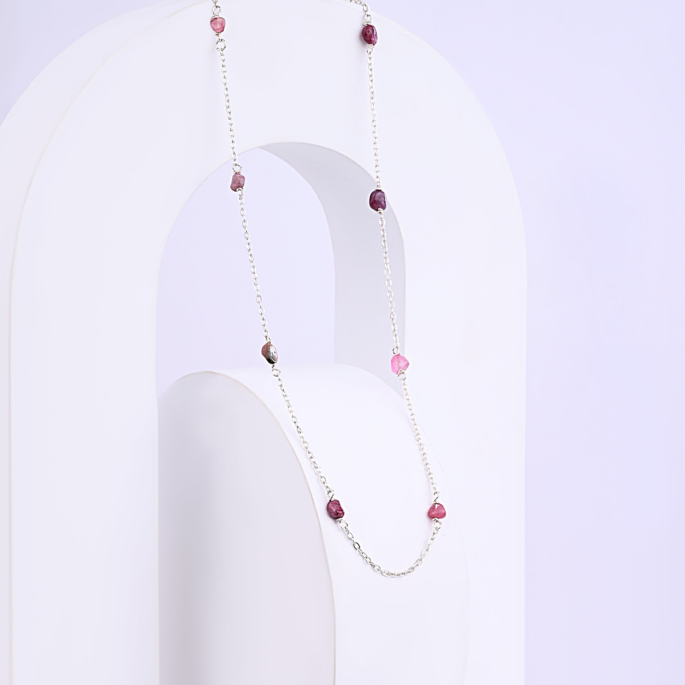 Natural Stones Silver Necklace