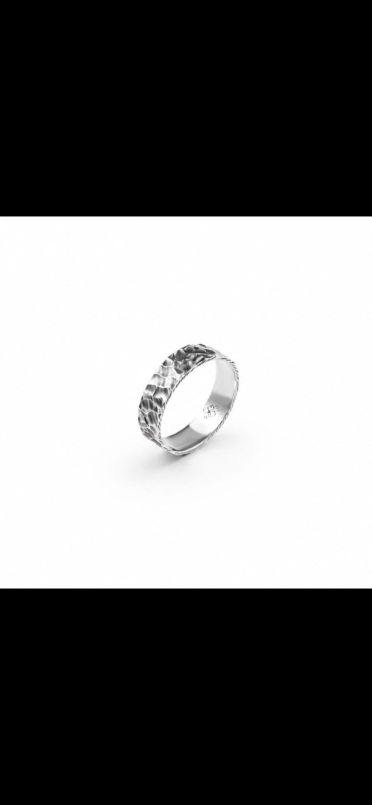 Handmade Oxidized Engraved Couple Rings