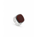Silver 925 agate stone ring