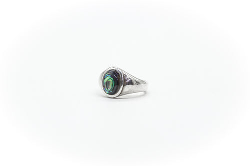 Arab style men's ring 925 peacock seashell stone