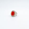 Silver 925 agate stone ring