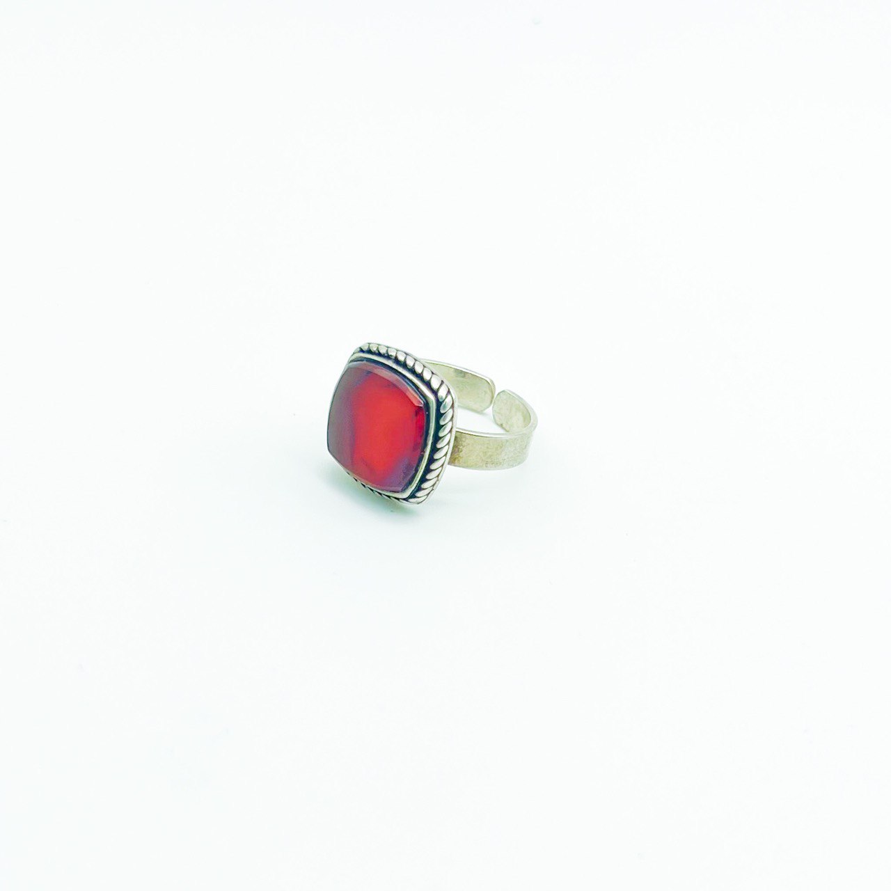 Silver 925 agate stone ring