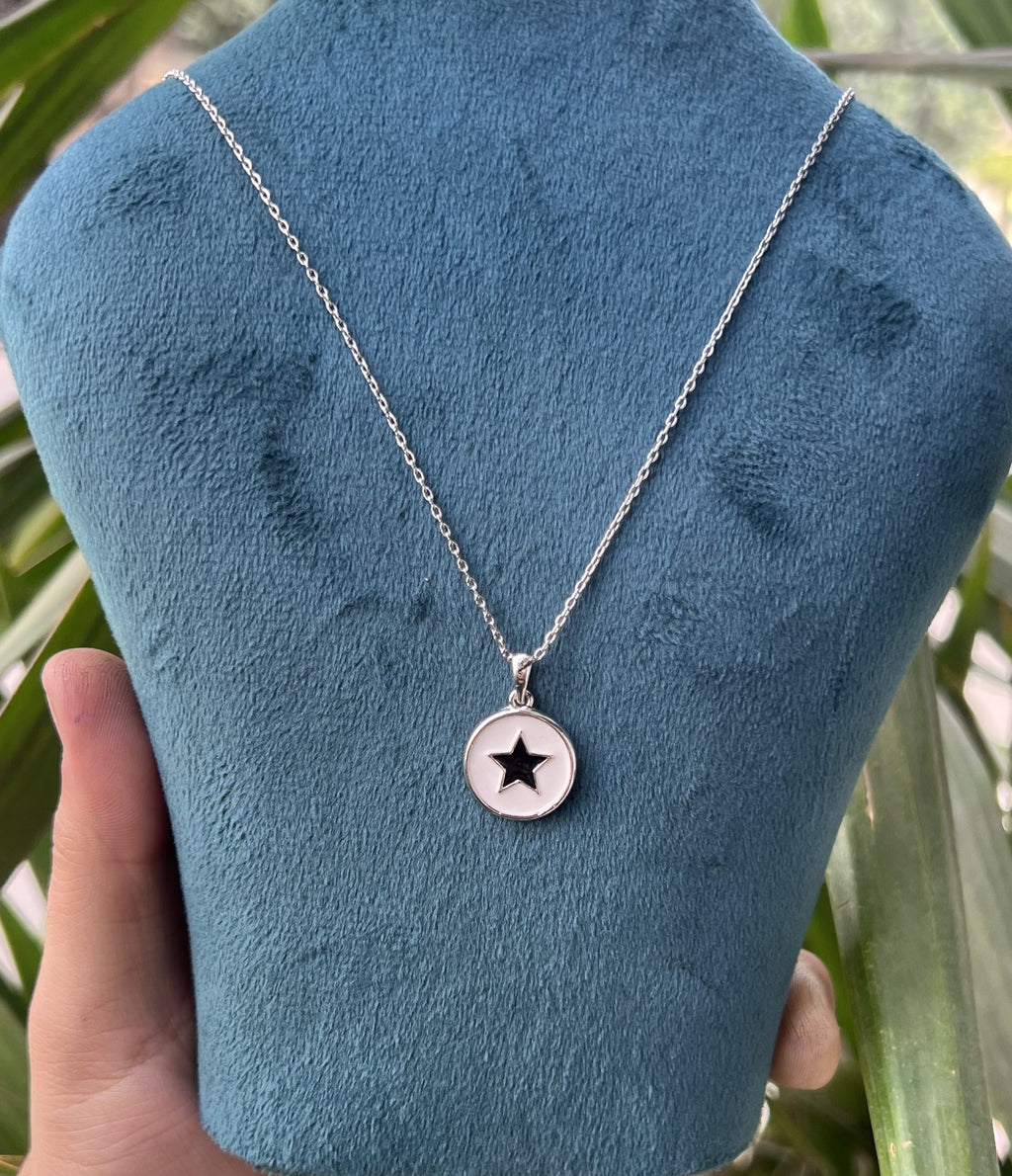 Dual Star Silver Necklace