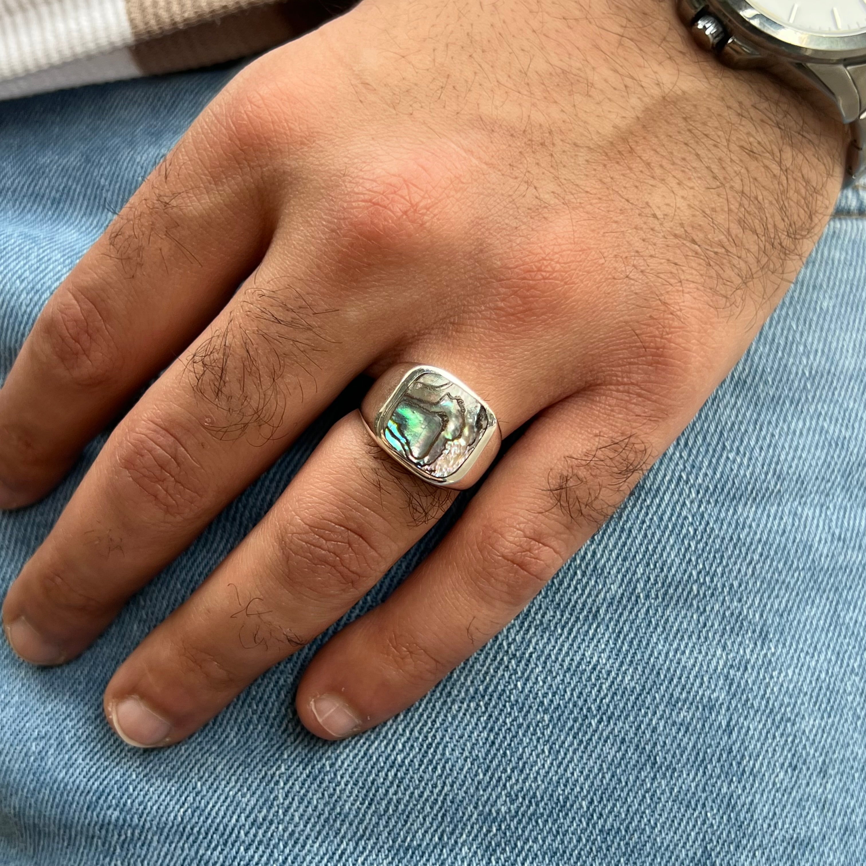 Mother of Pearl Silver Ring