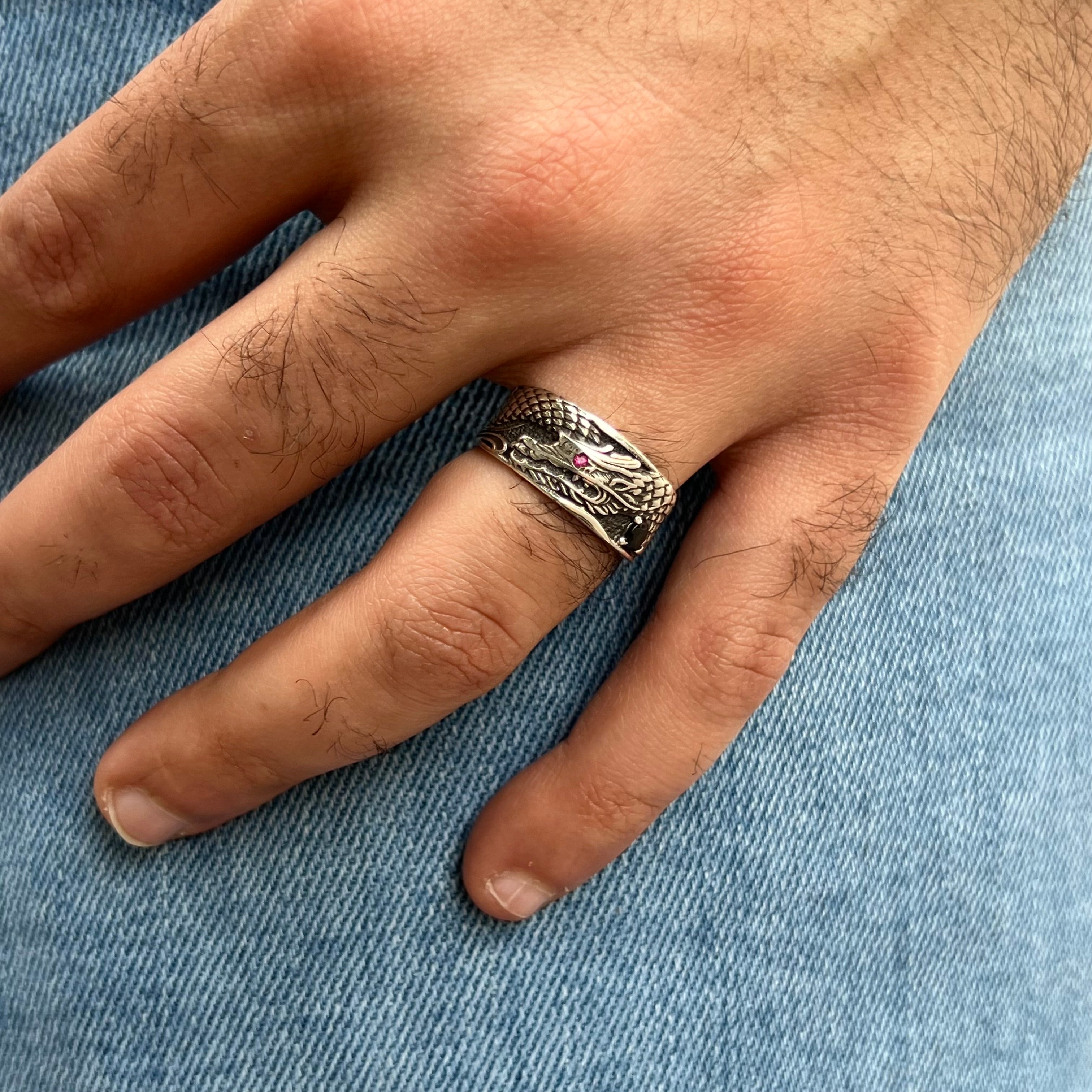 Oxidized Dragon Couple Rings