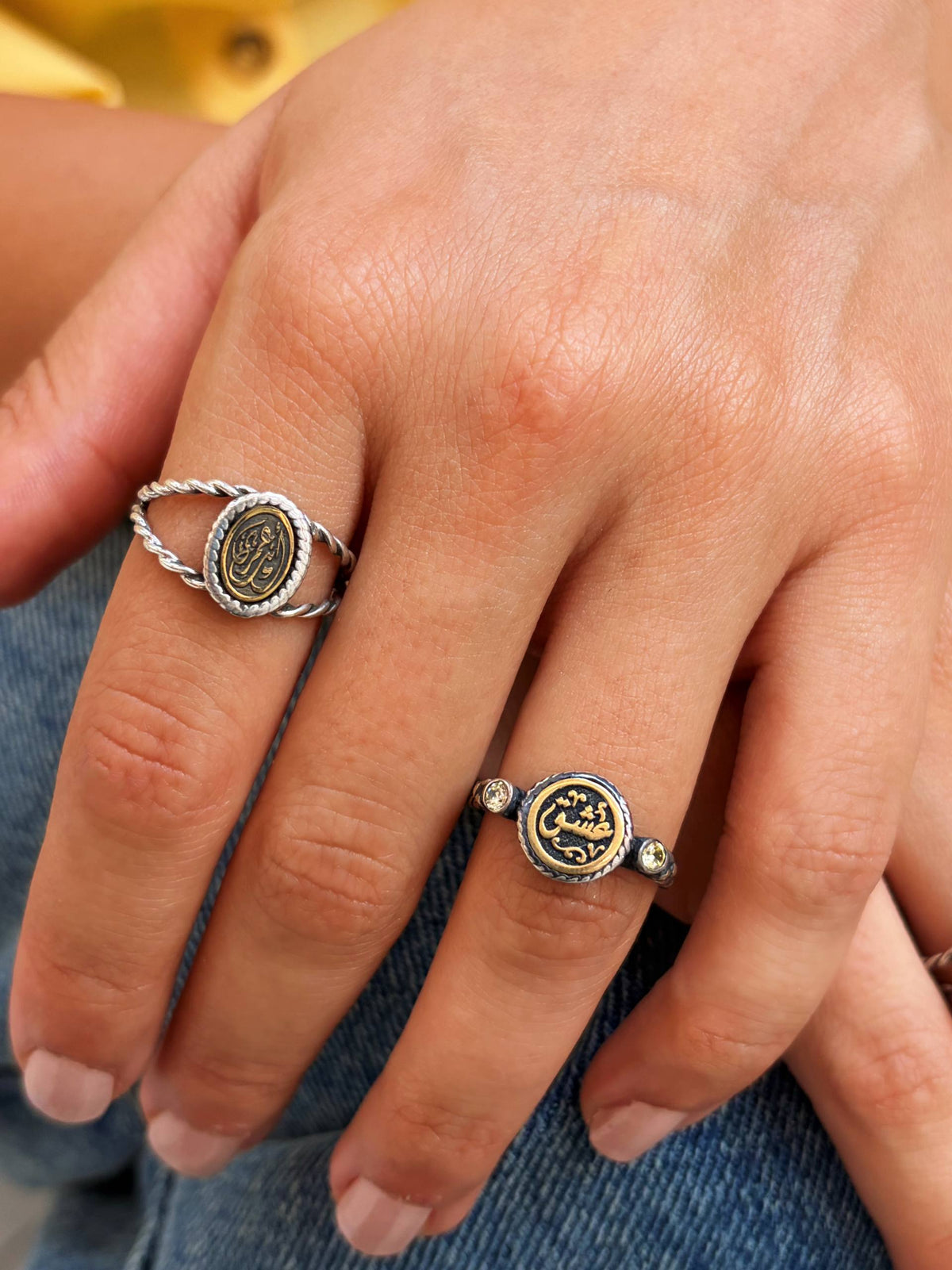 Arabic calligraphy rings