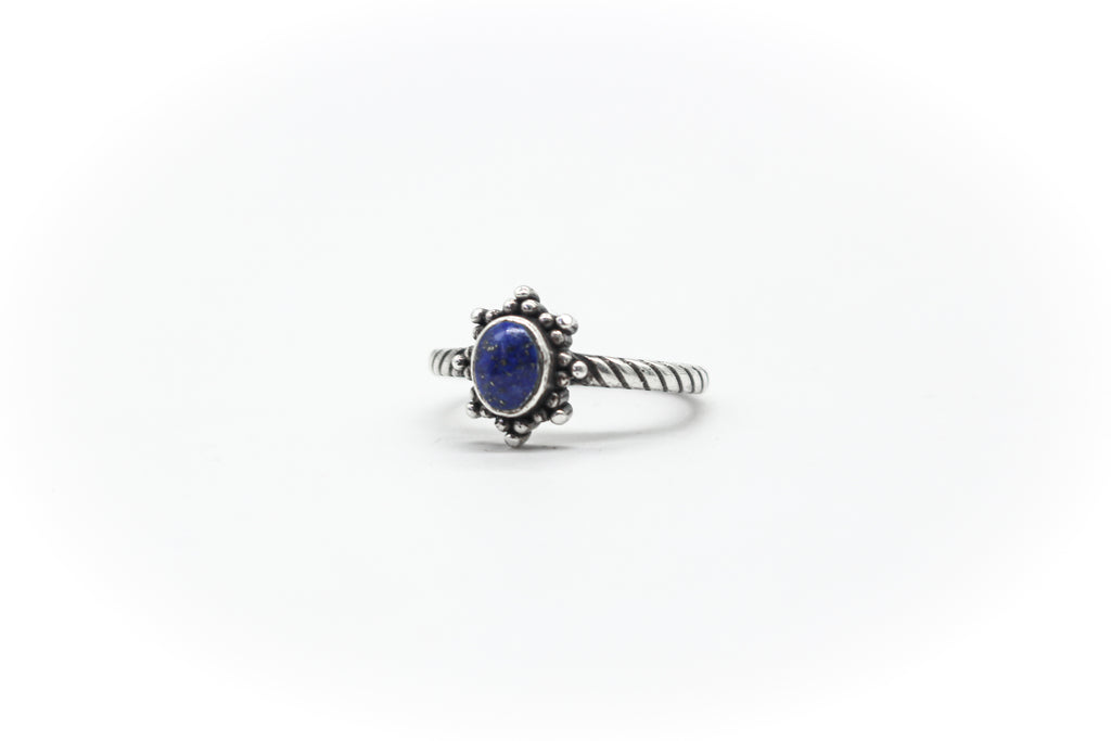 Handmade 925 sterling silver ring with natural stones