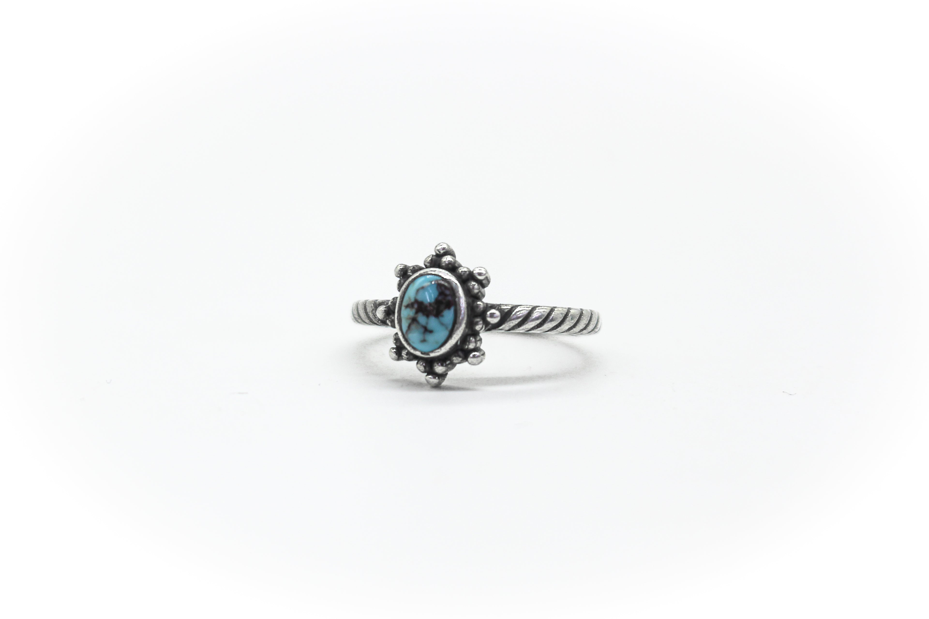 Handmade ring, natural turquoise stone
