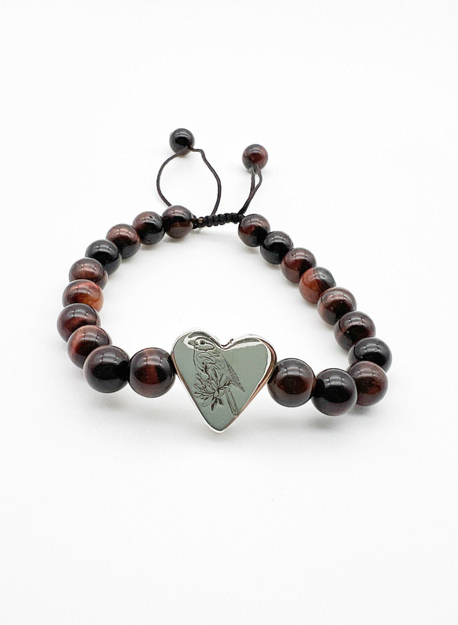 Bracelets Silver and tiger stones, any natural