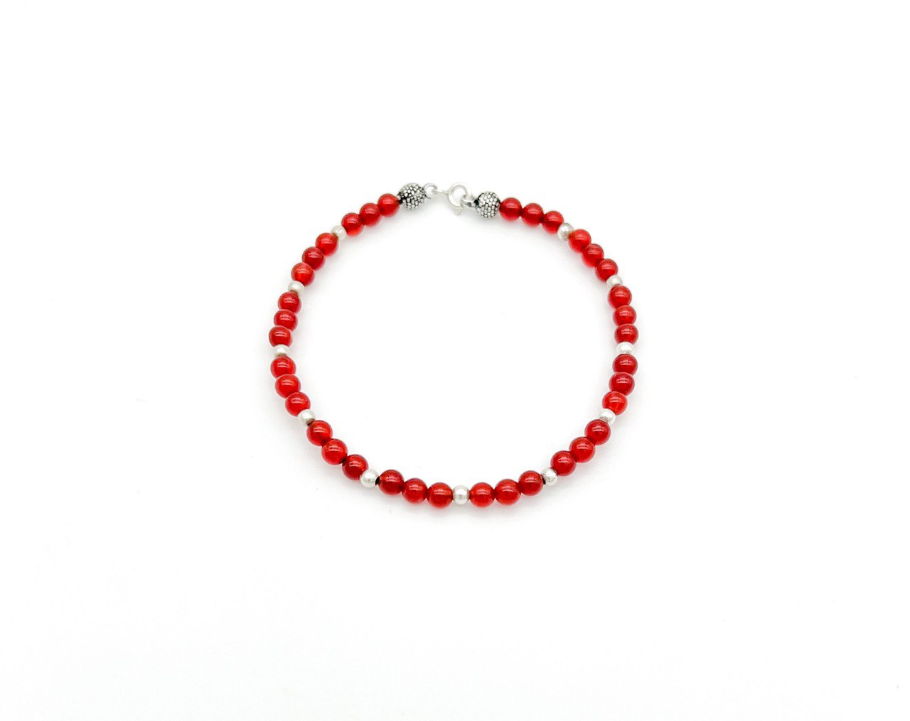Bracelets Silver and natural agate stones