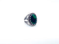 Seashell Ring made of 925 silver with malachite stone
