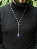 Necklace lapis lazuli stone chain