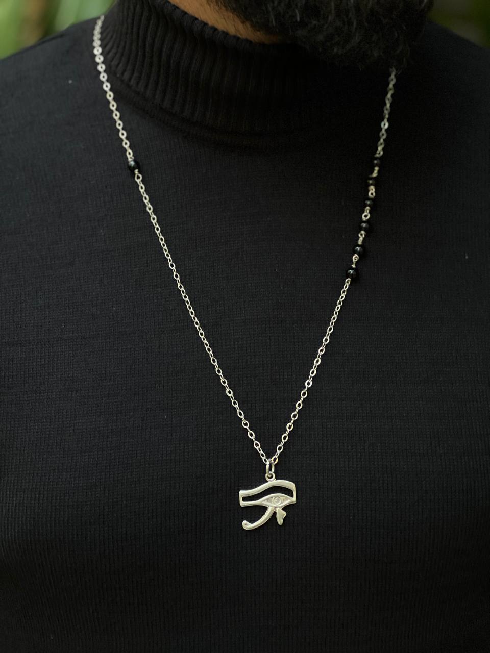 Eye of Horus necklace and natural onyx stone