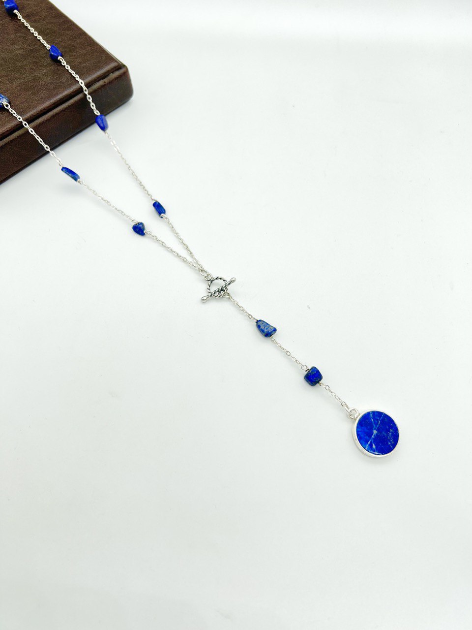 Necklace lapis lazuli stone chain