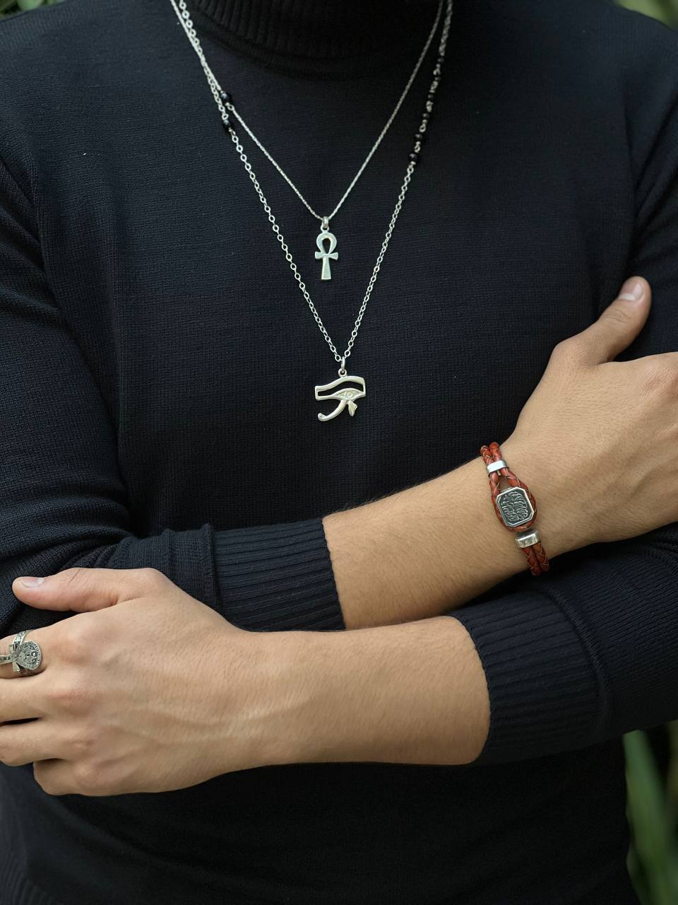 Eye of Horus necklace and natural onyx stone
