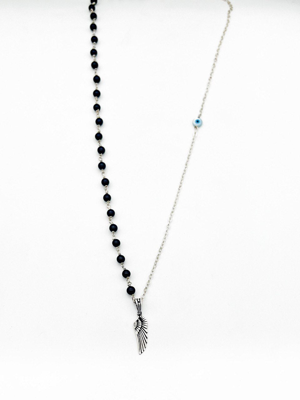 Eagle Wing & Onyx Stone Necklace